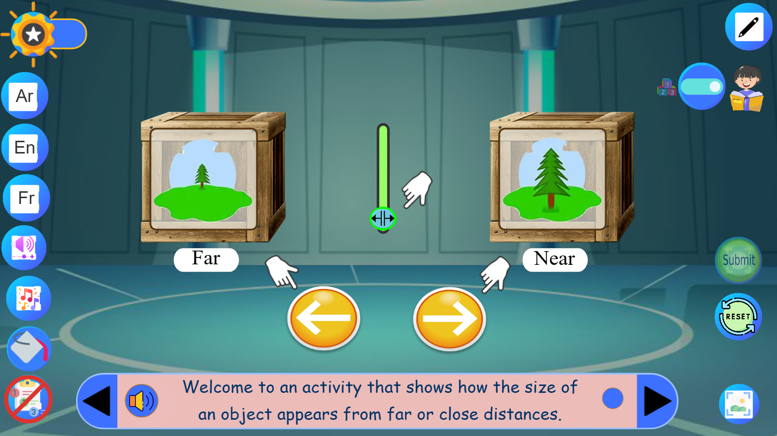 How does the size of an object appear from a distance?