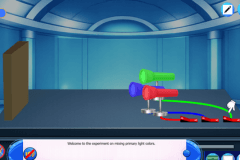 Mixing the primary colors light to produce the secondary light