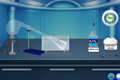 Preparation of nitric acid in the laboratory.